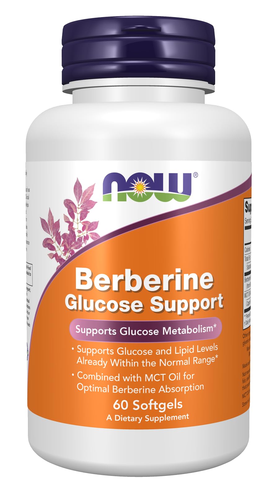 Buy now Now Supplements, Berberine Glucose Support, Combined with MCT Oil for Optimal Berberine Absorption, 60 Softgels at indiglob india