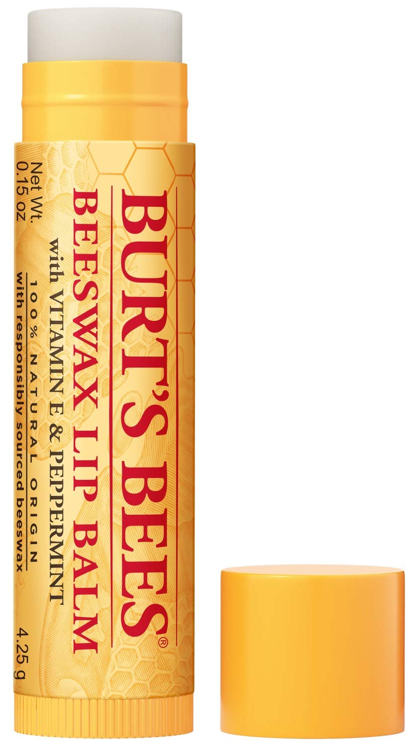 Buy now Burt's Bees Lip Balm Stocking Stuffers, Moisturizing Lip Care Holiday Gift, 100% Natural, Original Beeswax with Vitamin E & Peppermint Oil (4 Pack) at indiglob india