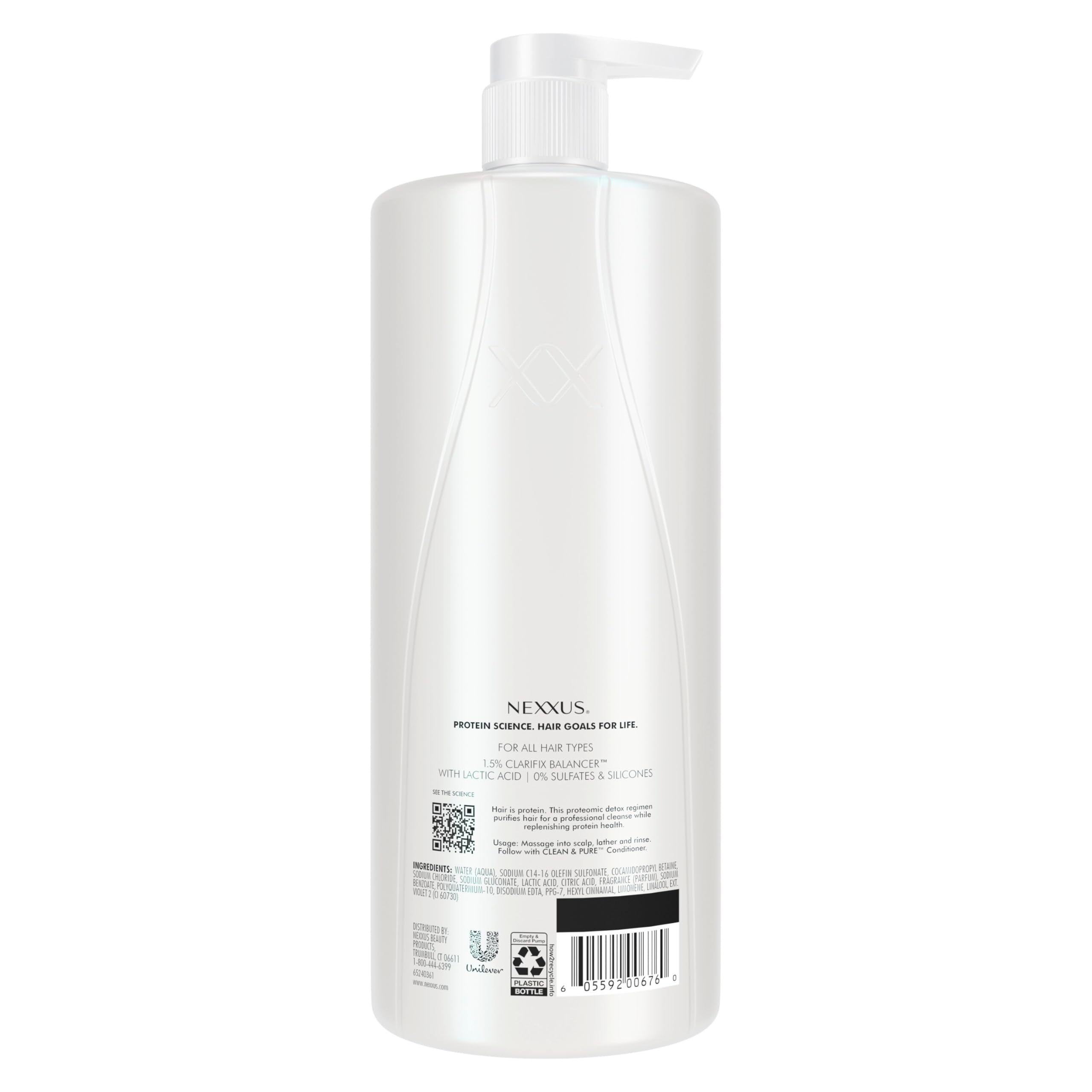 Nexxus Clean & Pure Detox Clarifying Shampoo 33.8 oz | Professional-level detox, For hair with buildup, For oily hair, Optimized PH to promote scalp health