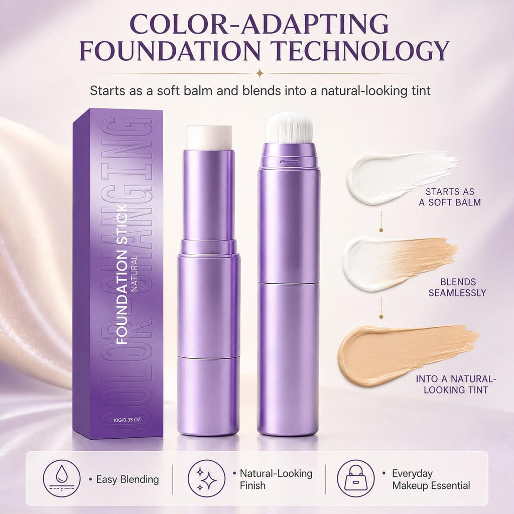 Official Facelove Foundation Stick, Facellove Changing Foundation Stick, 2-in-1 Color-Changing Foundation Stick, Hydrating, Long-Lasting, Lightweight Matte Concealer Foundation Stick