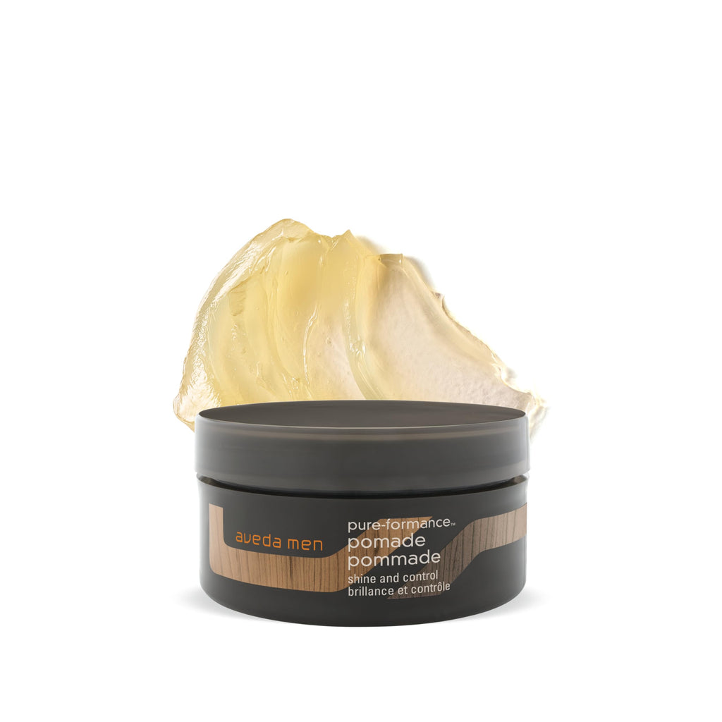 Aveda Men Pure-Formance Pomade | Strong Hold Hair Pomade | Non-Greasy Formula | Water-Based | Mold and Style Short to Medium-Length Hair, 2.5 Ounce