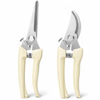 Pruning Shears,Ahoooot 2Pcs Pruning Shears for Gardening,Professional Garden Shears for Flowers, Bonsai and Fruits Picking (1pc Straight & 1pc Curved)