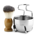 Buy now Anbbas Shaving Brush Synthetic Badger Hair Wood Handle,Stainless Steel Shaving Stand and Bowl,Perfect for Men Wet Shave at indiglob india