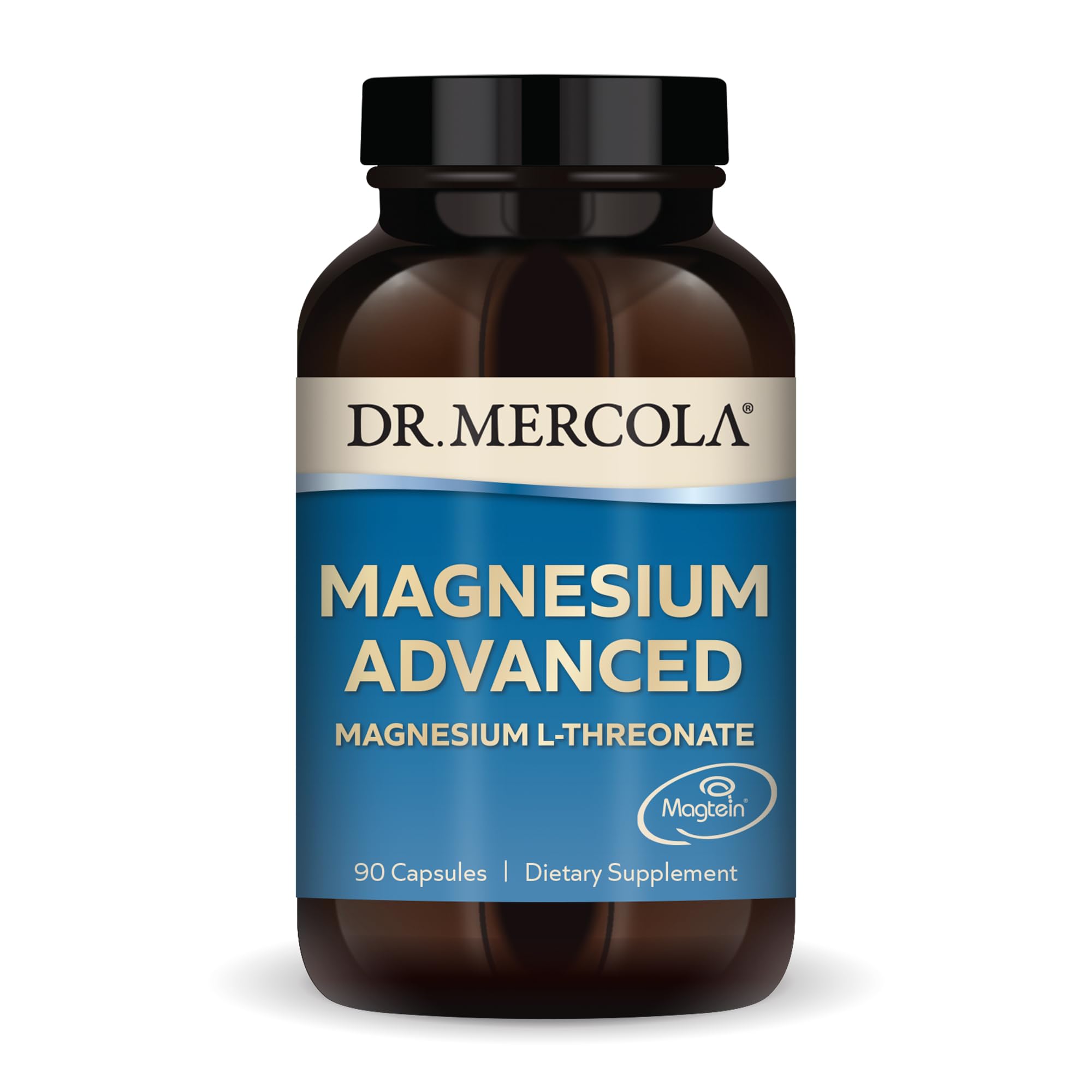 Dr. Mercola Magnesium L-Threonate, 2,000 mg, 90 Capsules (30 Servings) | Supports Brain and Cellular Function with Magtein Magnesium L-Threonate, Non-GMO, Gluten-Free, and Soy-Free