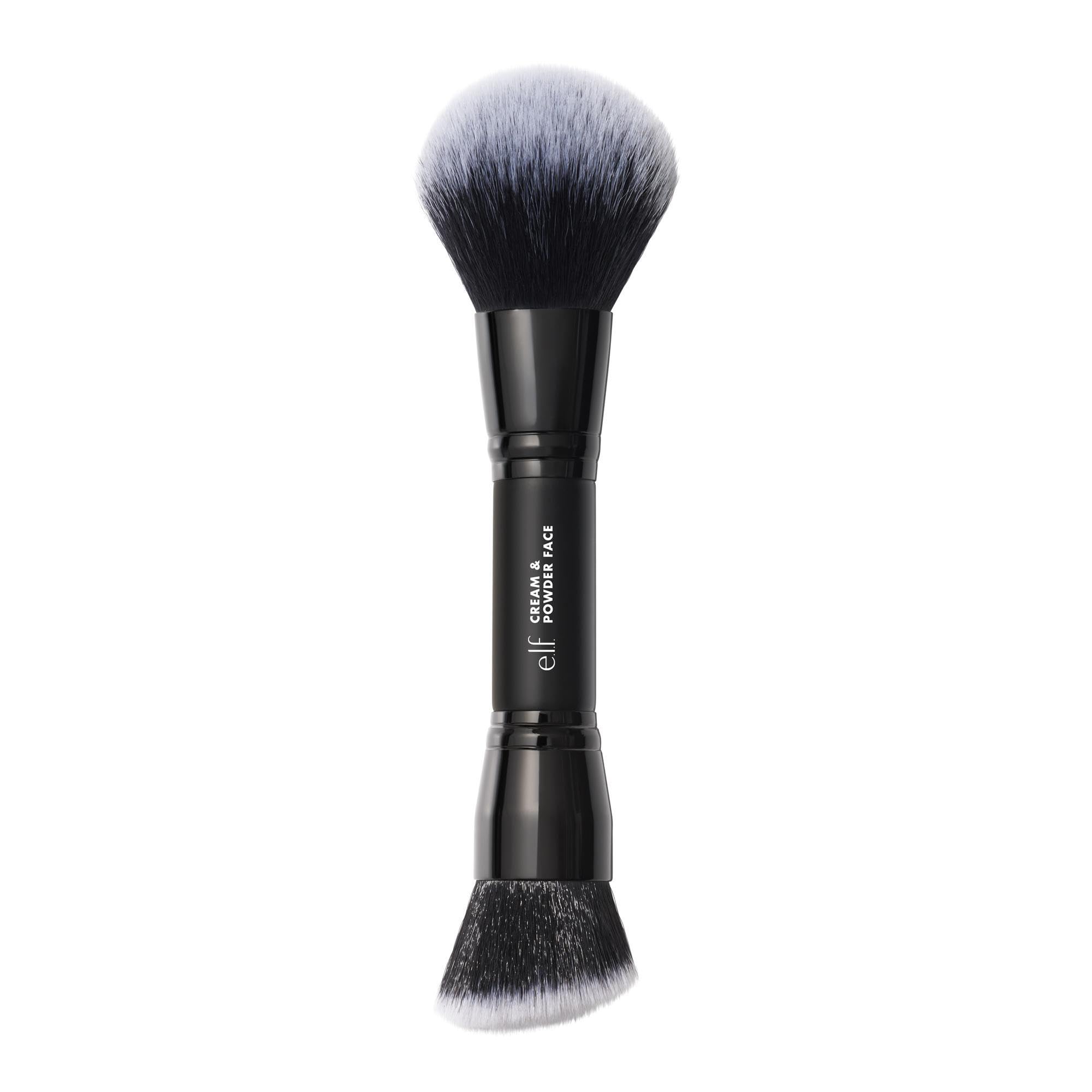 e.l.f. Dual-Ended Cream + Powder Brush | Two-in-One Makeup Brush For Creating A Gorgeous, Airbrushed-looking Complexion, Vegan & Cruelty-free