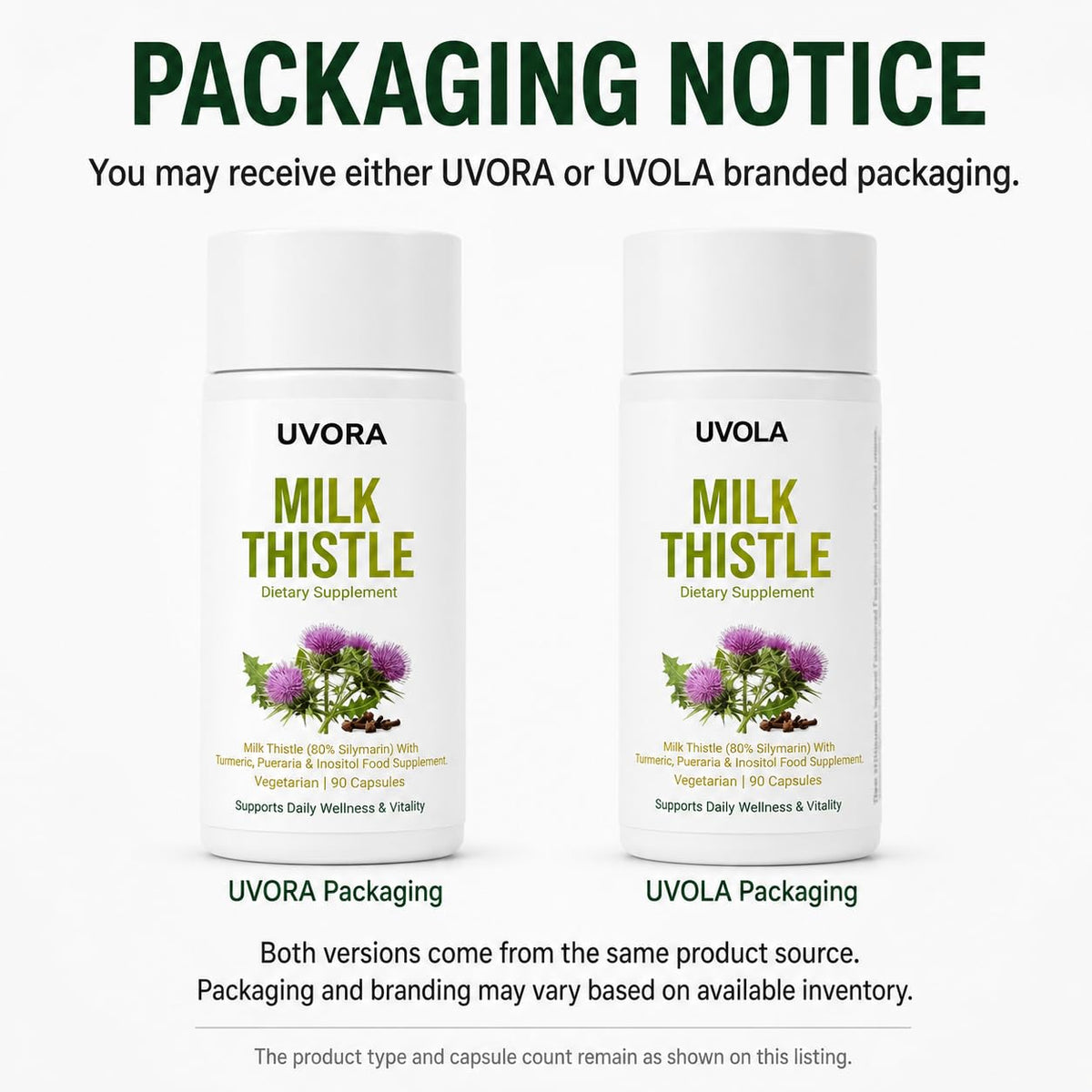 Uvora - Milk Thistle Liver Detox, Milk Thistle Supplement, 90 Caps
