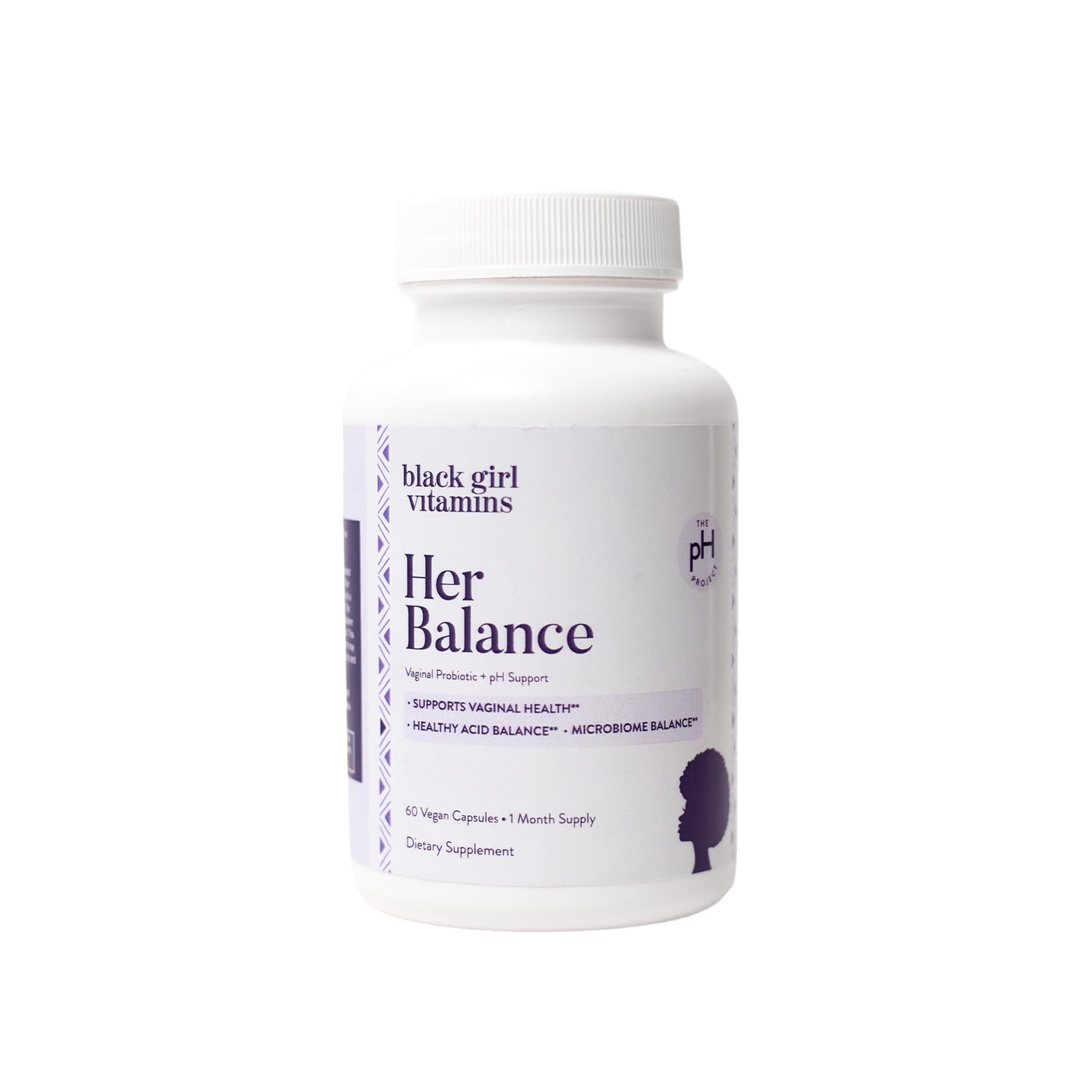 Black Girl Vitamins - Her Balance Vaginal Probiotics - Daily Microbiome Support for Women - 10 Billion CFU Lactobacillus Crispatus & Gasseri + Herbal Blend - Vegan, Gluten-Free, Halal (30-Day Supply)