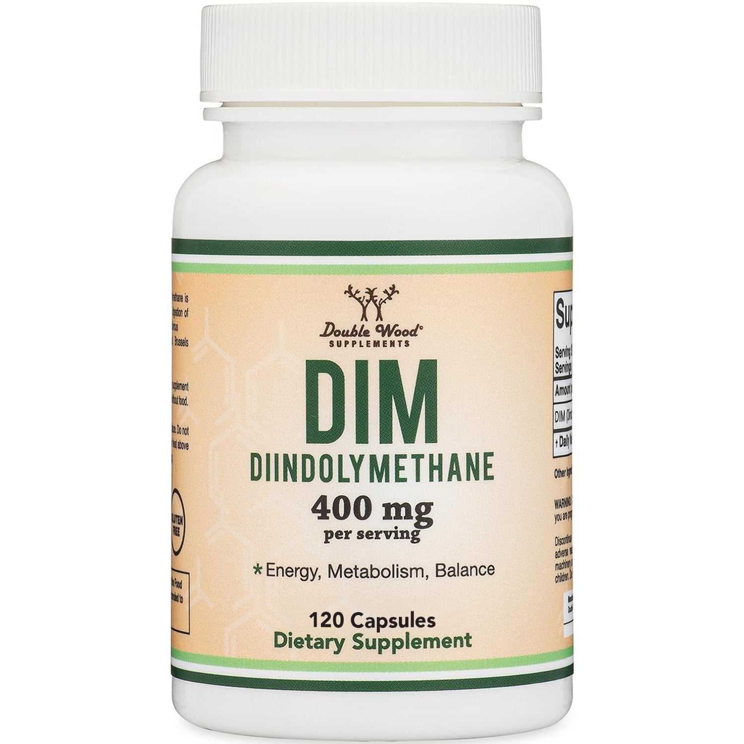 DIM Supplement 400mg, Estrogen Balance & Clear Skin, Women & Men, 120 Ct | Supports Estrogen Metabolism & Hormone Balance, Clear Skin, Everyday Energy, Third-Party Tested