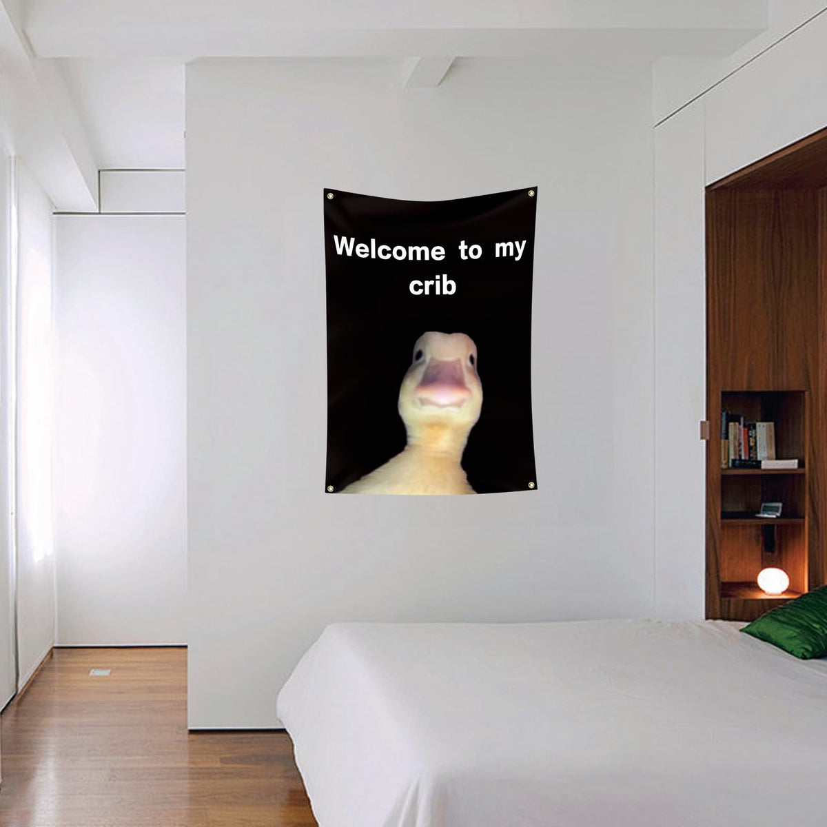 Welcome to My Crib Flag 2x3 Feet Funny Flags for Room Durable Man Cave Wall Flag with Brass Grommets for College Dorm Room Decor,Outdoor,Parties