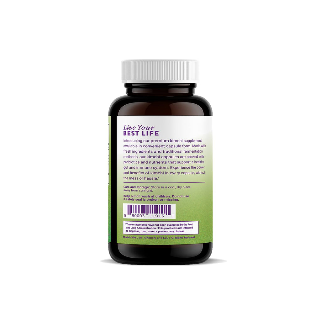 Premium Fermented Kimchi Capsules - Vegan & Natural 90 Caps