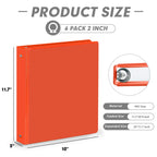 PANDRI 6 Pack 2-inch 3 Ring Binders with 2 Interior Pockets, 6 Colors