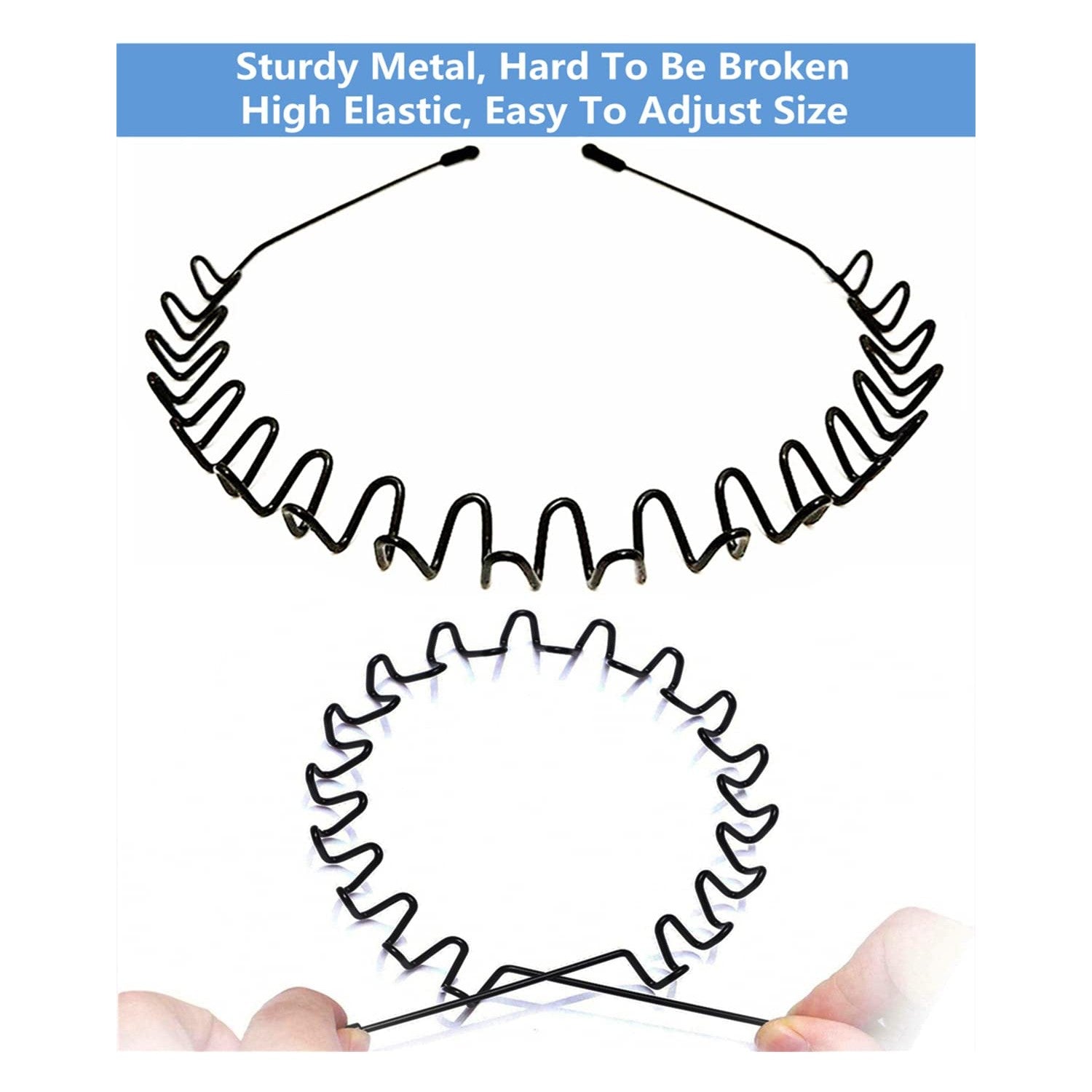 bodbop Metal Hair Band for Men Headband Sports Hairband Non Slip Women Hoop