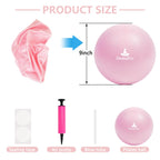 9 Inch Pink Pilates Ball, Exercise Stability Yoga Ball Small Exercise Ball with Air Pump for Core Workout, Balance Training, Home Gym, Office, Physical Therapy Anti-Burst PVC