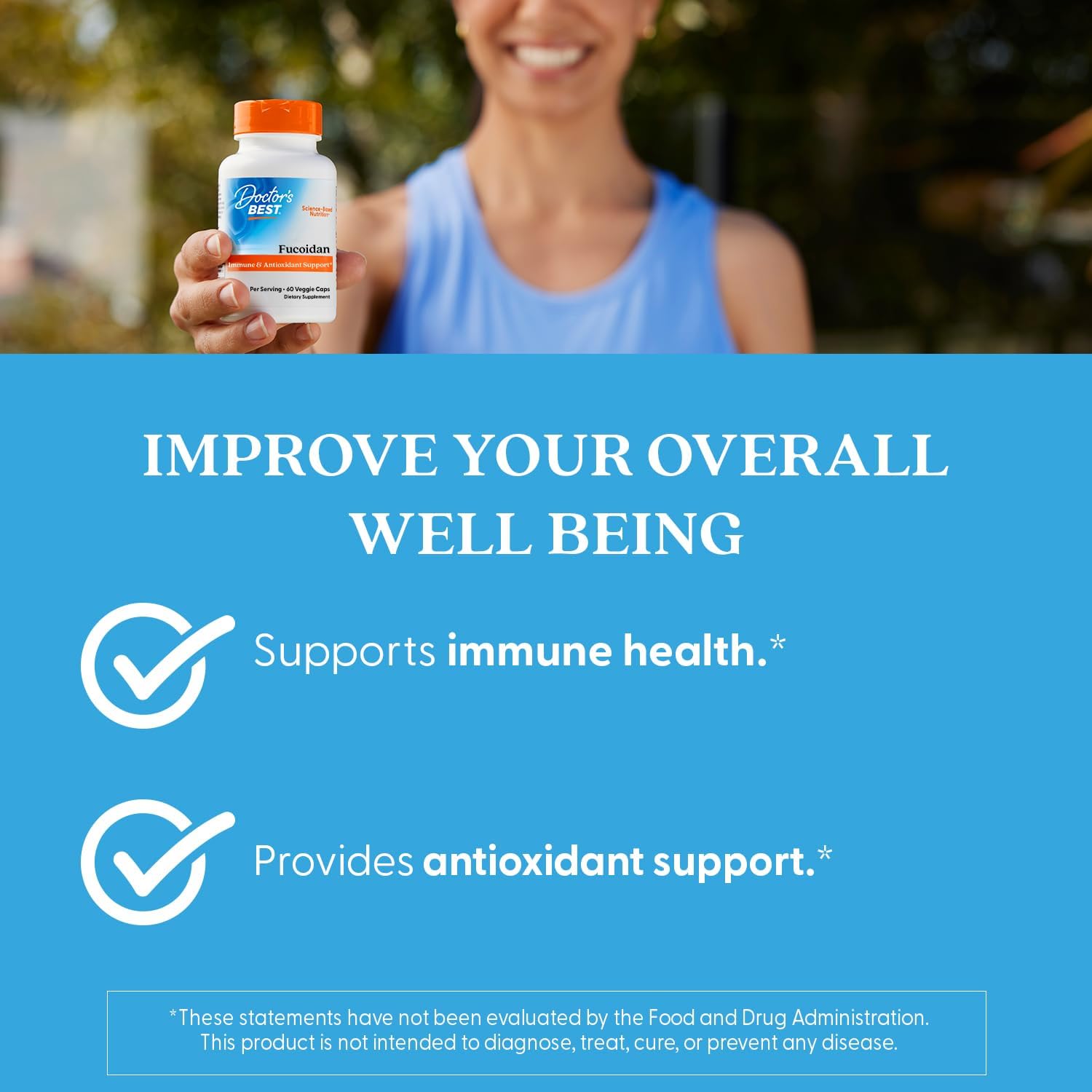 Buy now Doctor's Best Fucoidan 70%, Non-GMO, Vegan, Gluten Free, 60 Count at indiglob india