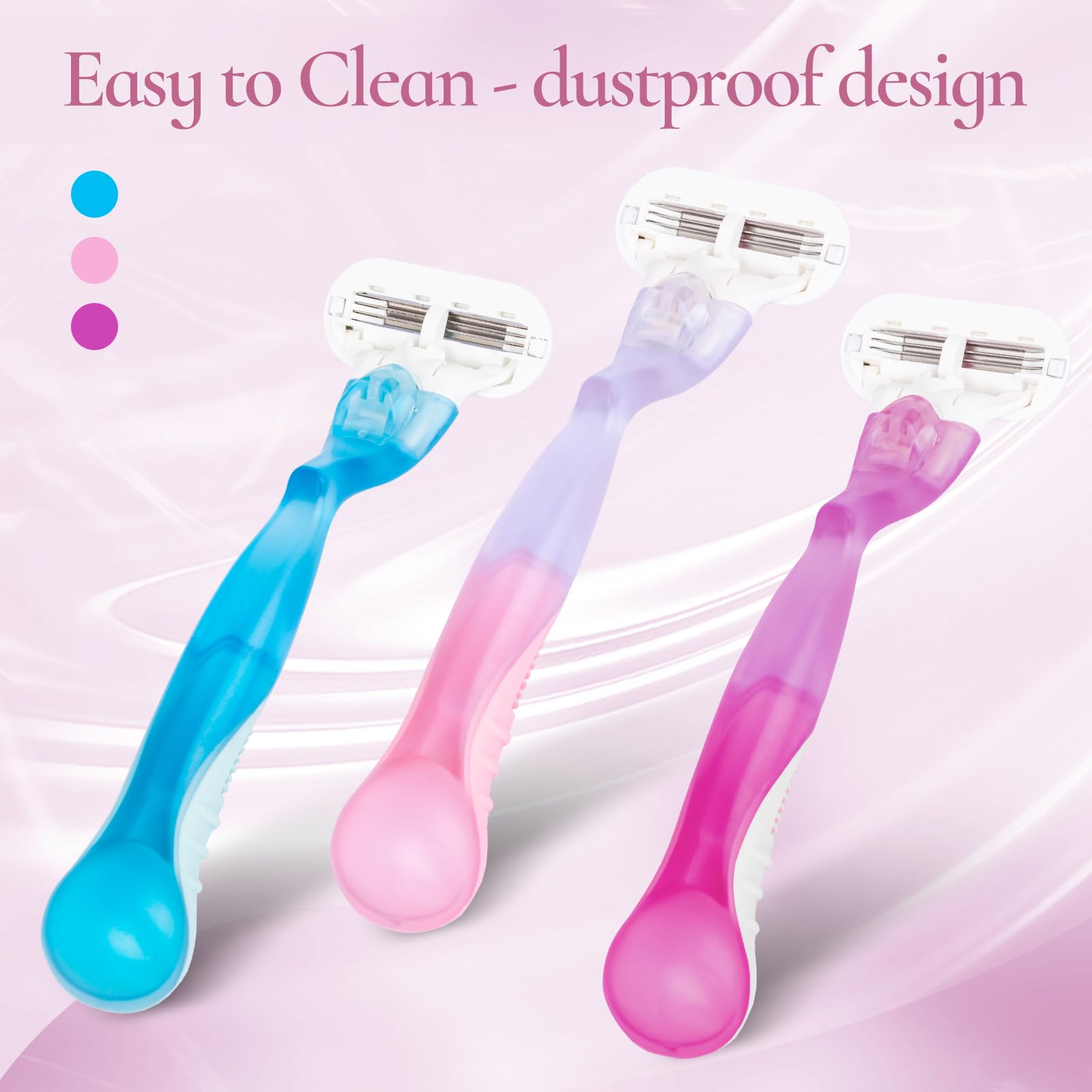 Replacement Handle Compatible with Gillette Venus, Comfort Glide Razor Handle Non-slip Ergonomic Handles for Women (Pink)