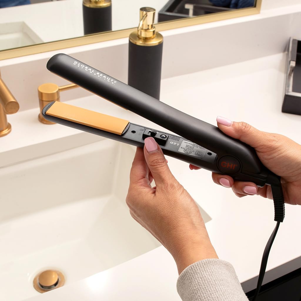 CHI Original 1" Ceramic Hair Straightener Flat Iron for Styling, Advanced Ceramic Technology for Frizz-Free Smooth Shine, Floating Plates for Easy Glide, Analog On/Off Switch, Salon-Quality Results