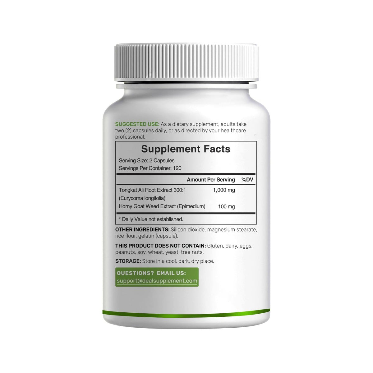 Tongkat Ali Extract 300:1 with Horny Goat Weed 1,100mg – Indonesian Longjack Eurycoma Longifolia Root – Extra Strength Herbal Supplement for Energy