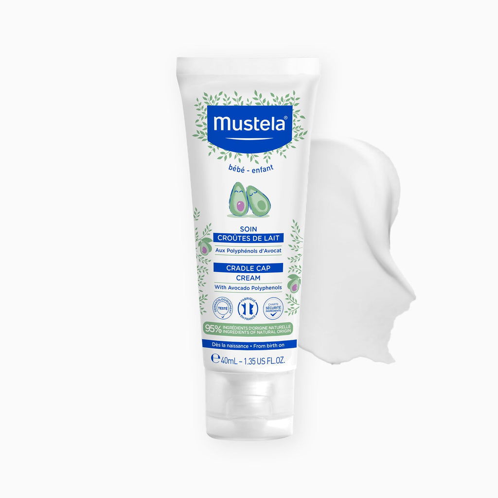 Mustela Cradle Cap Fragrance-Free Baby Shampoo & Cream for Baby & Newborn for Seborrheic Dermatitis - Helps to minimize Scalp Flakes - Clinically & Dermatologist Tested - 2 Items Set