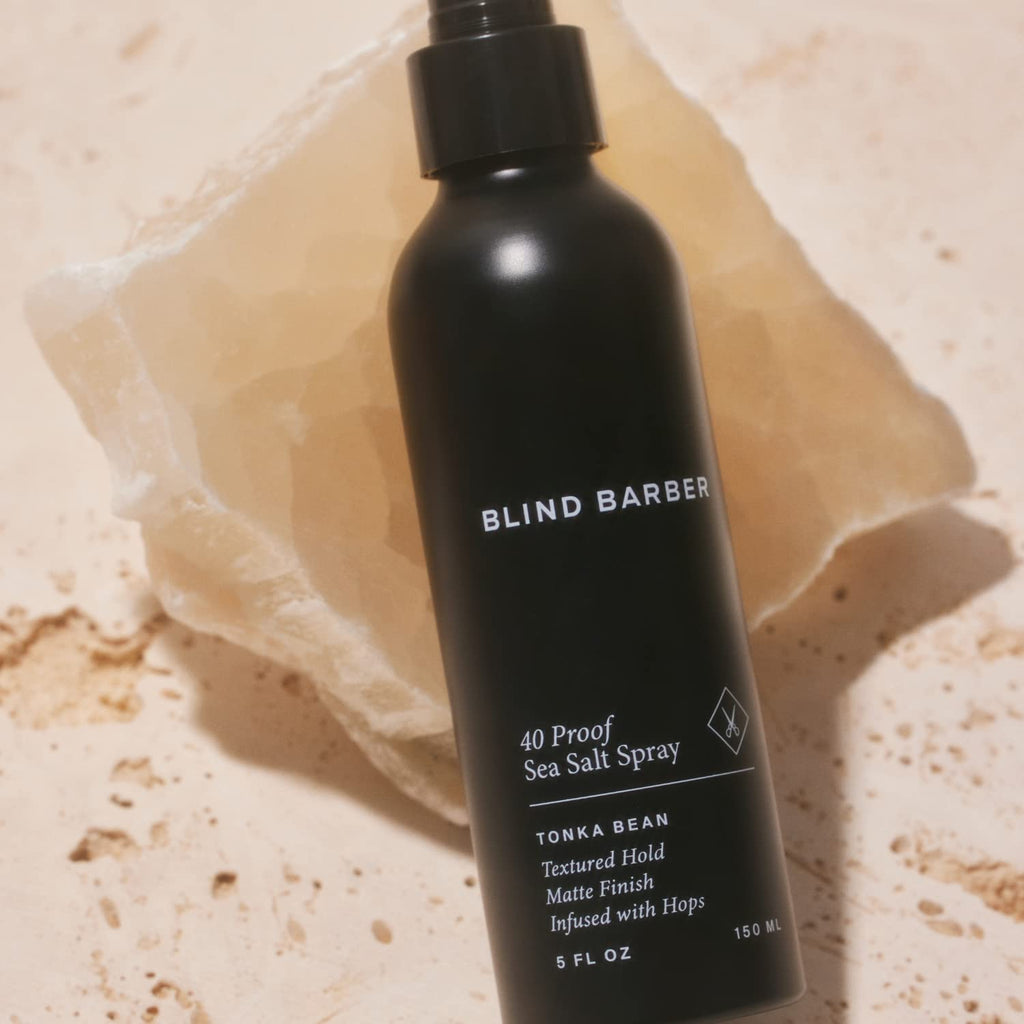 Blind Barber 40 Proof Sea Salt Spray for Men -  Salt Water Hair Spray for Volume & Texture - Water-Based Matte Finish with Light-Medium Hold - Enhances Beach Waves & Body - Tonka Bean Scent (5  Fl oz)