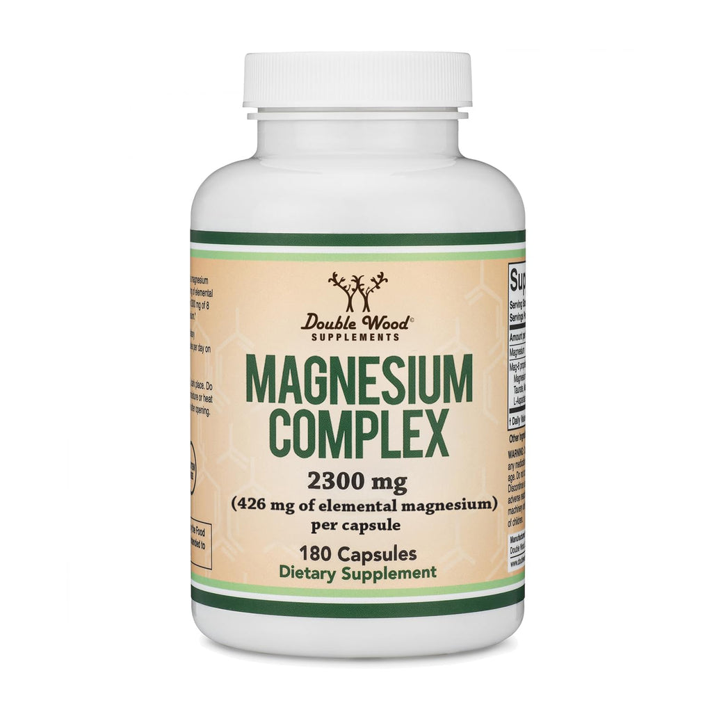 Magnesium Complex, 8 Forms, 426mg, Sleep, Muscle + Calm, 60 Servings | Sleep, Muscle + Calm Supplement, 8 Chelated Forms incl Bisglycinate + Taurate, True 100% DV, Take 3 Caps PM, Vegetarian