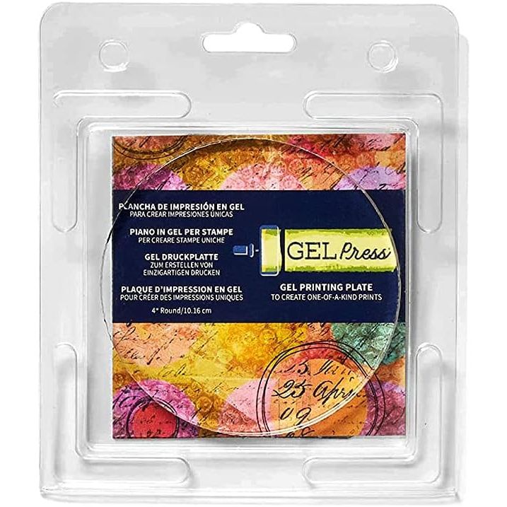 Buy now Gel Press Monoprinting Print Plate - 12” X 14” Gel Plate - Printmaking Supplies - Reusable Gel Printing Plate for Press Art for Card Making, Scrapbooking, Journaling, Arts and Crafts, Home Decor 4" Circle at indiglob india