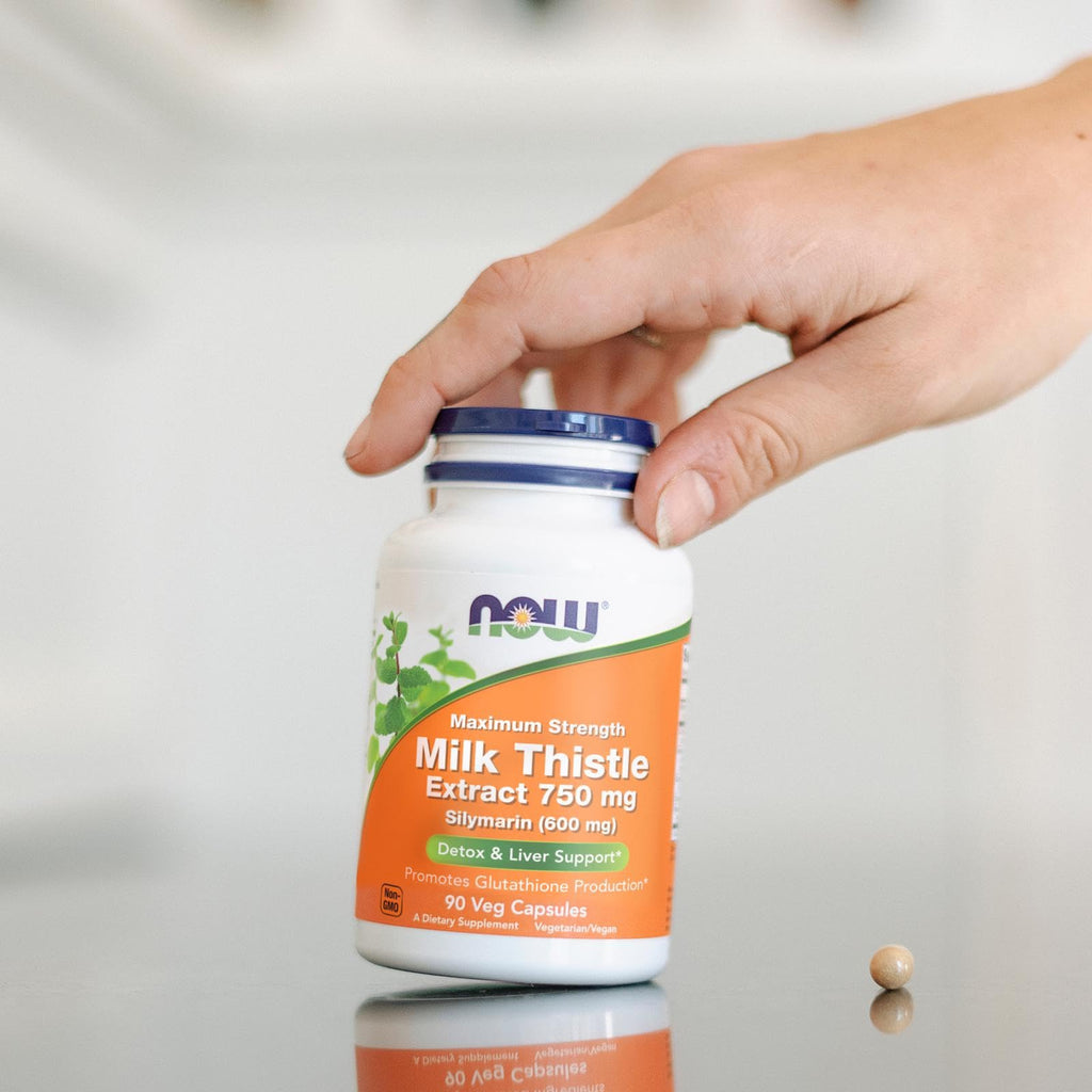Buy now Now Foods Milk Thistle Extract 750 mg Silymarin (600 mg), Maximum Strength - 90 Veg Capsules at indiglob india