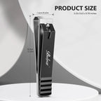Heavy Duty Straight Blade Nail Clippers for Thick Toenails, Professional Stainless Steel Fingernail Toenail Clippers Trimmers - Thick Wide Jaw Toe Nail Clippings for Seniors, Men & Women - Black