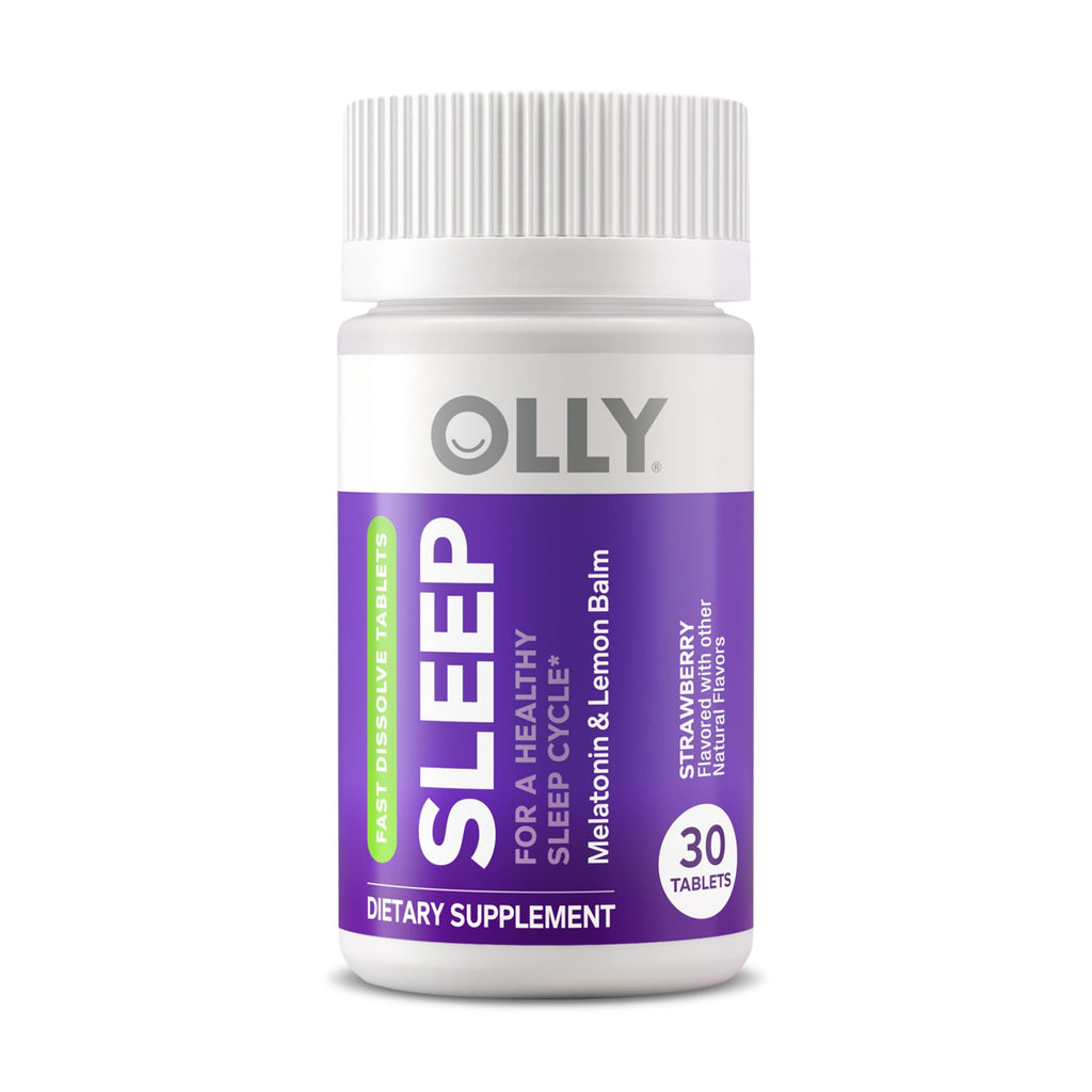 OLLY Sleep Fast Dissolves, 3mg Melatonin, Lemon Balm- 30 Count