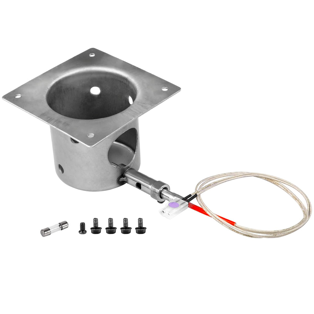 Fire Burn Pot and Hot Rod Ignitor Kit Replacement Parts for Traeger & Pit Boss Wood Pellet Grill Smoker, Fire Burner Pot with Screws and Fuse