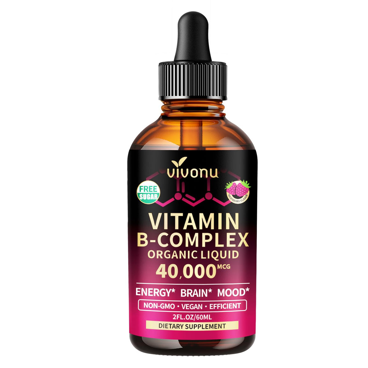 Vitamin B Complex, Vitamin B12 Liquid Drops, B1, B2, B6, B3, B5, Biotin