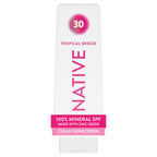 Native Mineral Sunscreen Lotion SPF 30, Vanilla Milk & Shea Scent, with 100% Mineral Zinc Oxide for Face & Body, Hawaii Compliant, Vegan, No White Cast - 7 oz