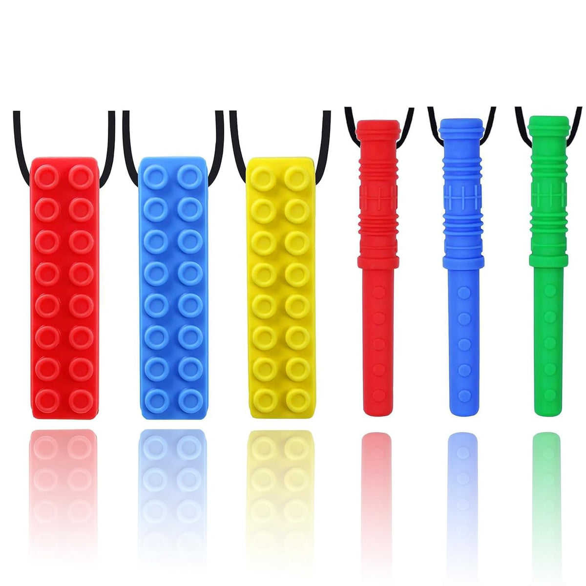 6 Pack Chew Necklaces for Sensory Kids, Chewy Toys for Kids Autism ADHD