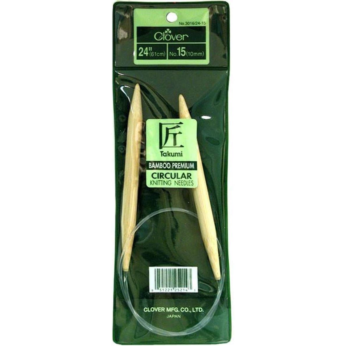 Buy now Clover Takumi Bamboo Circular 24-Inch Knitting Needles, Size 11 (3016/24-11) US 15 (10mm), 24 Inches at indiglob india