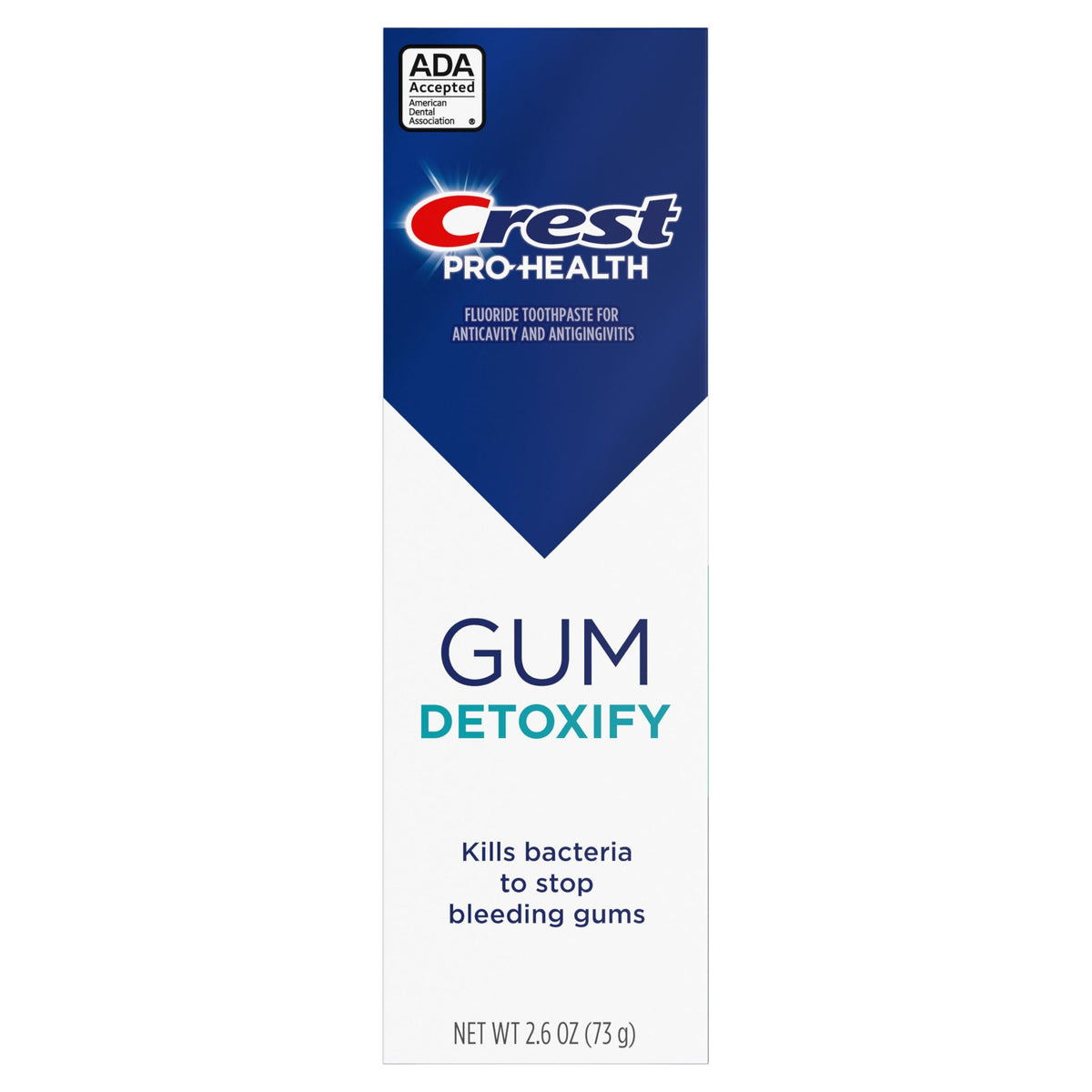 Crest Pro-Health Gum Detoxify Toothpaste 2.6 oz- Anticavity, Antibacterial Fluoride Toothpaste, Clinically Proven Gum, Sensitive, and Enamel Protection, Plaque Control