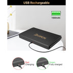 JUSRON 360 Viewing Angle Self Hair Cutting Mirror, Clear Anti-Fog HD Glass, USB Rechargeable, Easy to Use, Height Adjustable, Portable, Good Choice for Gifts | USB Rechargeable, Easy to Use, Height Adjustable, Portable, Good Choice for Gifts