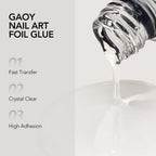 GAOY 16ml Nail Foil Glue, High Adhesion Foil Transfer Gel, UV Nail Polish | High Adhesion Formula, Works with Nail Foils, Nail Stickers & Stamping Plates, UV/LED Cure Required, Easy DIY Nail Art