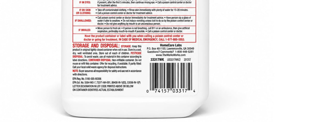 The Works Toilet Bowl Cleaner (2) bottles 24oz each
