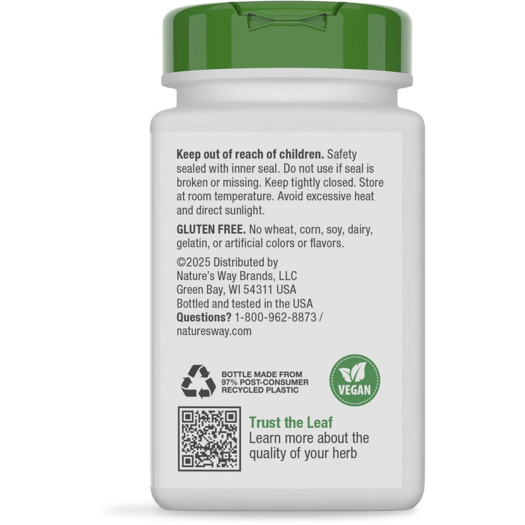 Nature's Way Slippery Elm Bark Capsules, 1,600 mg per Serving, 100 ct | Traditional Digestive Support to Soothe Gastrointestinal Tract*, Traditional GI Support*, Vegan Capsules