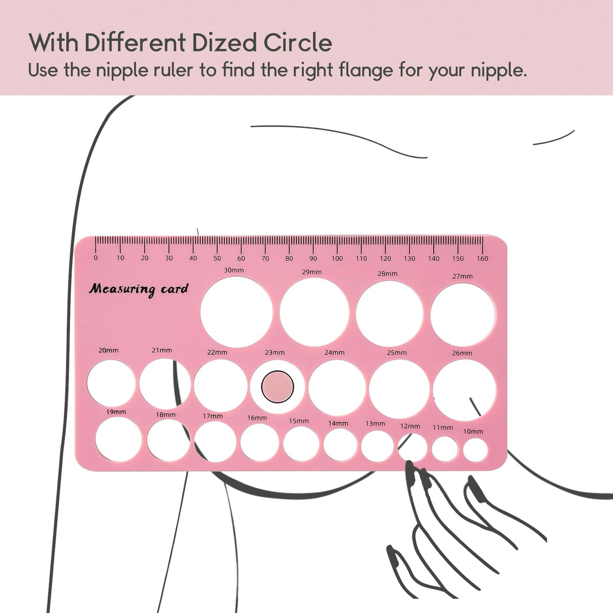 Nipple Rulers, Flange Inserts Sizing Measurement Tool for Breast Pump