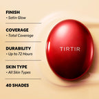 Buy now TIRTIR Mask Fit Red Cushion Foundation | Full coverage, Weightless, Skin fit, Satin Glow Finish, Korean Makeup BB Foundation, beauty, Tattoo cover up, Buildable (#21N Ivory, 0.63 Fl Oz) at indiglob india