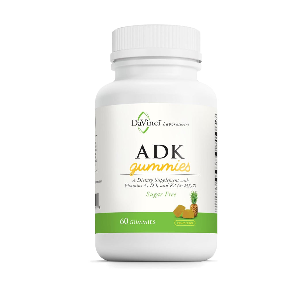 DAVINCI Labs ADK - Helps Support Bone, Heart & Immune Health - Dietary Supplement with Vitamins A, D3 & K2 (as MK-7) - Vegetarian, Gluten Free & Soy Free - 60 Capsules