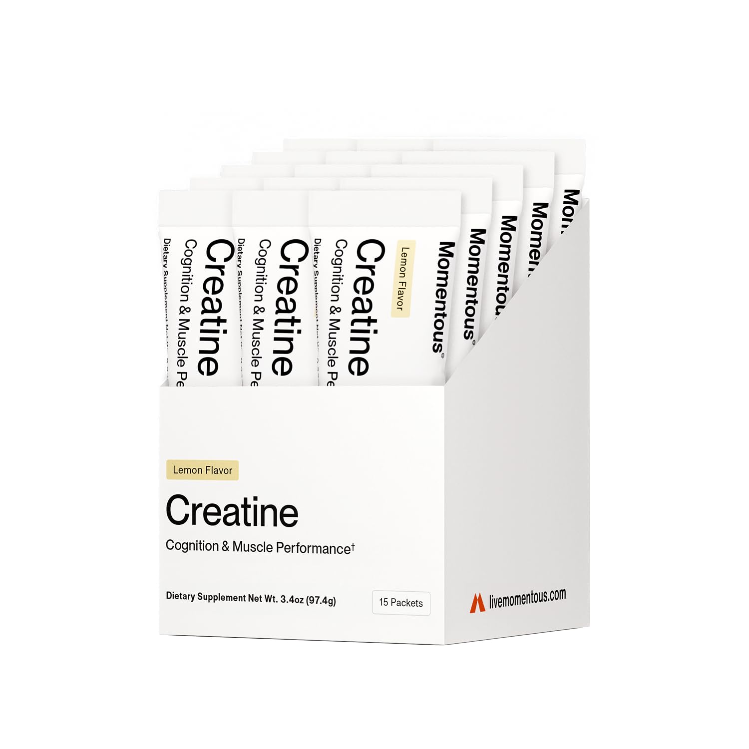 Momentous Creatine Monohydrate Powder, 5g per Serving, Unflavored | Supports Lean Muscle, Strength, Recovery, & Cognitive Function, NSF Certified for Sport, Non-GMO & Gluten-Free (90 Servings)