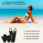 Streakless Self Tanning Mitt Applicator Kit, 5 Pack Self Tanner Mitt with Tanning Glove, Self Tanner Back Applicator, Tanning Brush, Mini Face Glove and Exfoliating Mitt