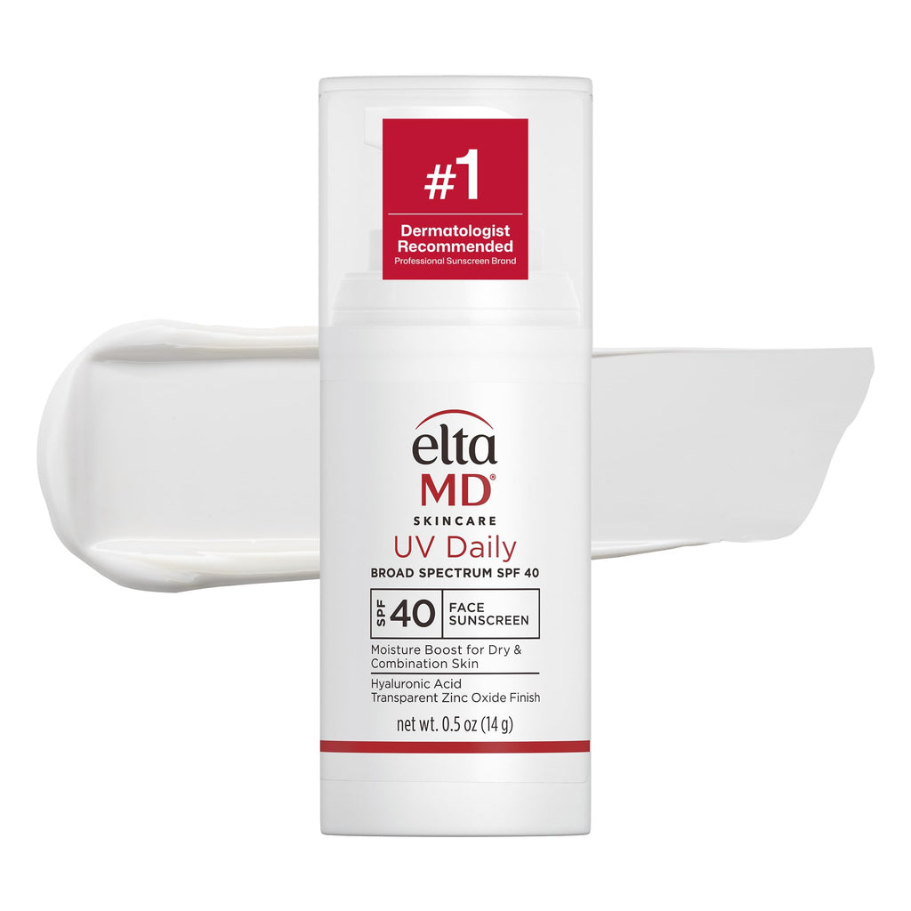 EltaMD UV Daily Face Sunscreen Moisturizer, Zinc Oxide, SPF 40 and SPF 50 | Hydrates and Protects Dry Dehydrated Skin, Lightweight, No White Cast, Dermatologist Recommended, Available in Three Tints