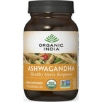 ORGANIC INDIA Ashwagandha Capsules - Organic Ashwagandha Supplement - Vegan Ashwagandha Root, Gluten-Free, Kosher, Non-GMO, Supports Stress Relief, Energy, and Sleep - 90 Capsules