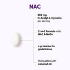 Micro Ingredients NAC Supplement 600mg Per Serving with NAD+ & Coconut Oil, 300 Softgels | 2-in-1 N Acetyl L Cysteine Plus Nicotinamide Forms | NAD Supplements for Women & Men | Non-GMO, Gluten Free