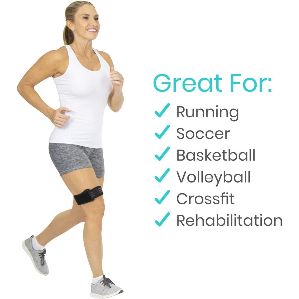 Buy now Vive IT Band Strap - Iliotibial Band Compression Wrap - Outside of Knee Pain, Hip, Thigh & ITB Syndrome Support - Neoprene Brace for Running and Exercise - Athletic Stabilizer for Men, Women at indiglob india