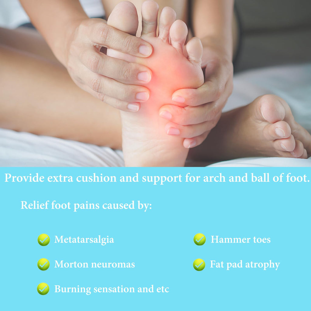Metatarsal Pads for Women and Men 40 Pieces, Felt Ball of Foot Cushion, Adhesive Forefoot Pads Forefoot Cushion Pads, Foot Pads for Forefoot and Sole Support, Metatarsalgia Mortons Neuroma