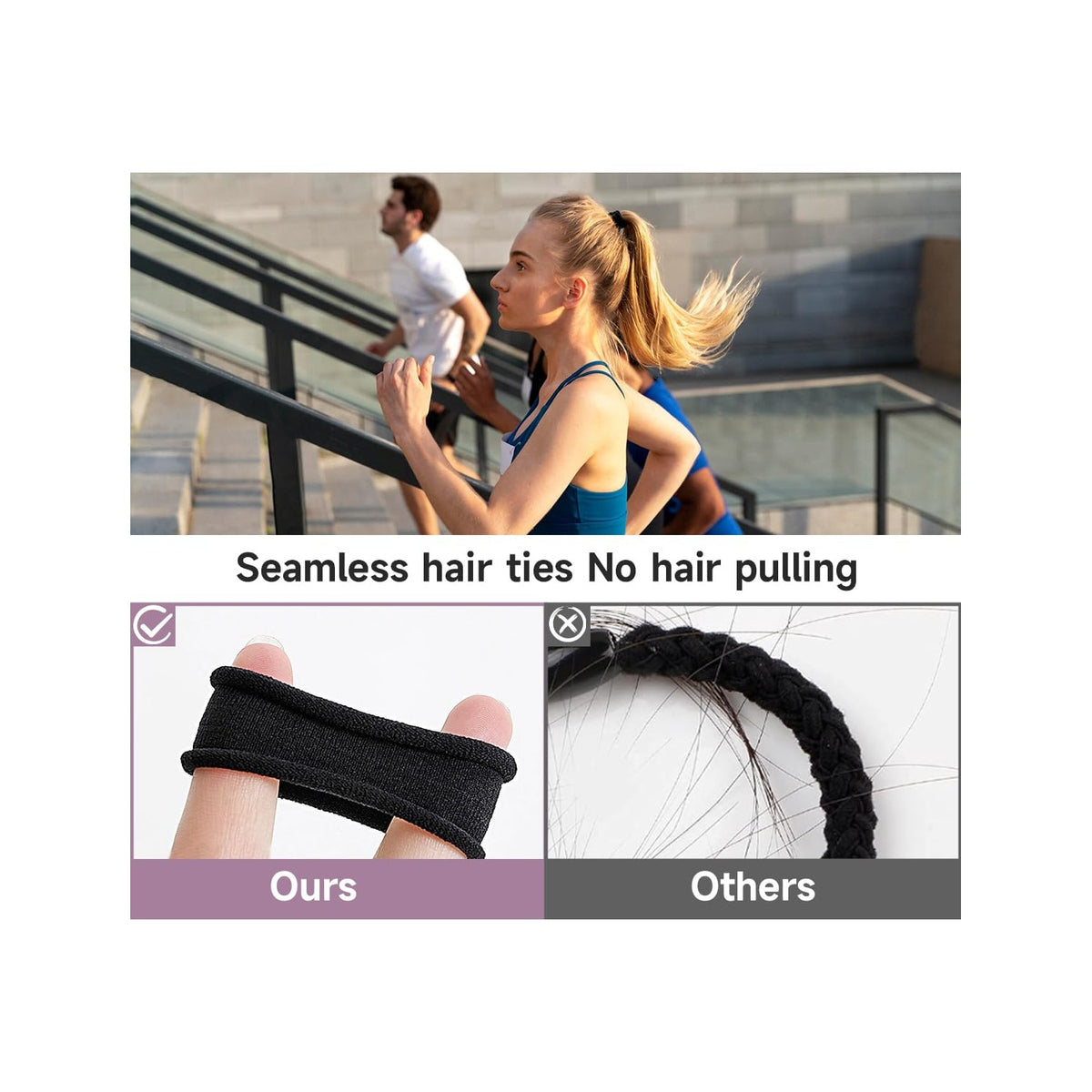 Hair Ties for Girls Elastic Hair Tie 200 PCS Black Soft for Medium Hair Hair Accessories for Women Perfect for Long Lasting Braids Ponytails and More Pain Free Hair Ponytail Holders Hair Elastic Band