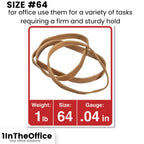 Thick Rubber Bands, Heavy Duty Rubber Bands, Beige, Size 64, 380Pack